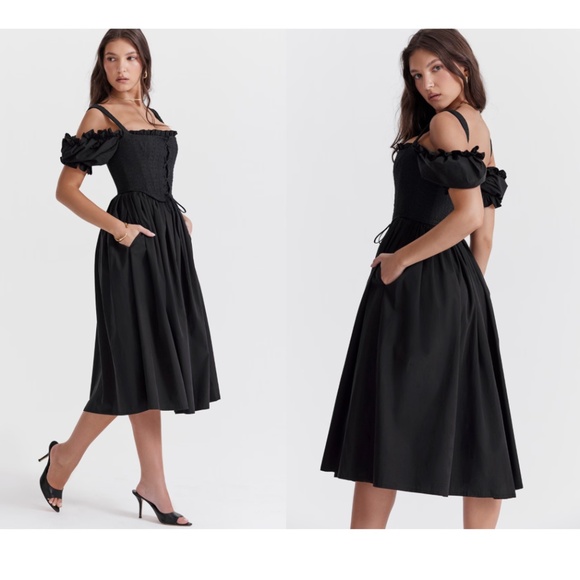 House of CB Dresses & Skirts - House of CB Silvana Sundress Black Garden Corset Medium Spring Summer NEW